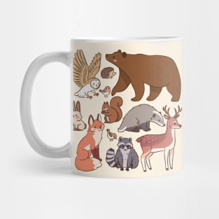 Cute woodland animals illustration Mug